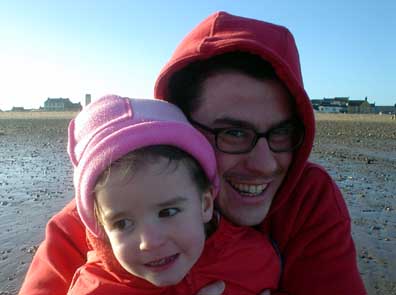 lottie and math on the beach